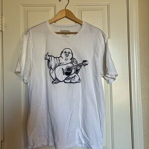 True Religion White Tee with Buddha Graphic
